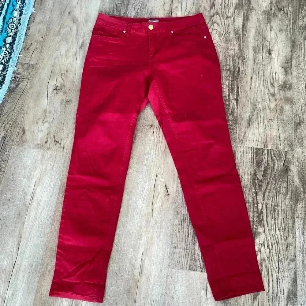 New Directions Weekend Stretch Red Jeans Size 12